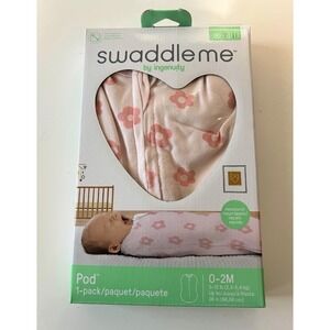 SWADDLEME By Ingenuity Compression Pod Two-Way Zipper For Easy Changes 0-2M PINK